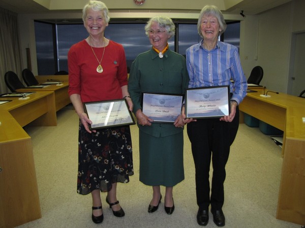 Turangi Ladies with their awards � Alison Cosgrove, Rosie Small, and Betty Wheeler